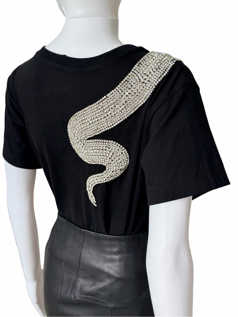 Retrofete Black Short-Sleeve Tee with Crystal Snake Motif 🐍 - Picture 2 of 6
